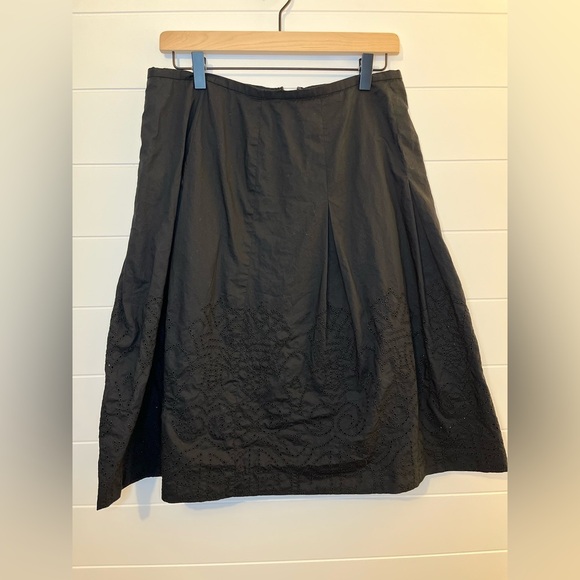 TALBOTS Elegant Black Women's A-Line Skirt 100% cotton boho preppy - Picture 1 of 8